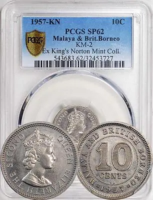 Malaya & British Borneo 1957-KN 10 Cents PCGS SP-62 - Extremely Rare Proof • $1799.99