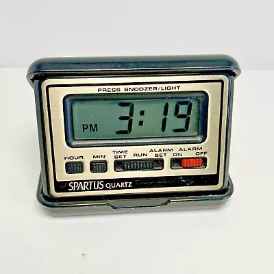 Vintage 80s Spartus Quartz Travel Alarm Clock Pocket Size • $15