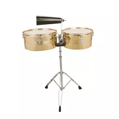 Glarry Percussion 13  & 14  Timbales Drum Set With StandCowbell • $92.99