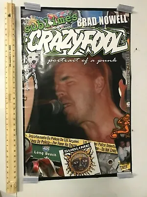 $24.95 • Buy Sublime Crazyfool Brad Nowell Poster By Funky 1990s Ska Band Portrait Of A Punk