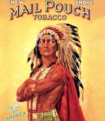 Antique 8x10 Repro Photograph Print Mail Pouch Tobacco Indian Chief Advertising • $11.99