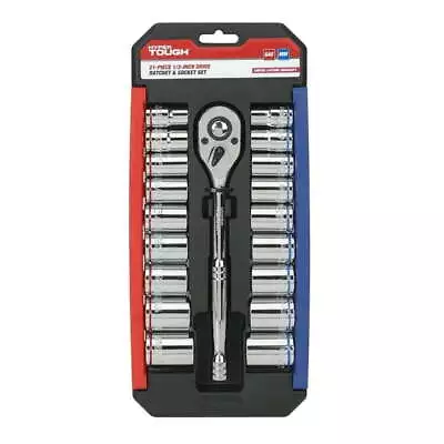 21 Piece 1/2 Inch Drive Ratchet And Socket Set 43236 • $24.28