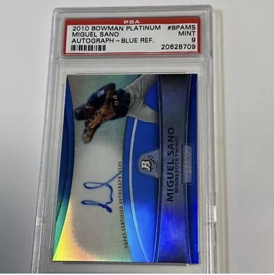 2010 Bowman Platinum Auto Refractor Blue /99 Miguel Sano #BPA-MS Auto PSA 9 • $19.99