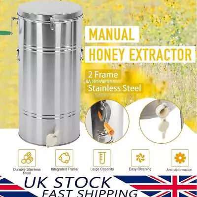 Honey Extractor Presser 2 Frame Manual Stainless Steel Beekeeping Spinner Crank • £45.89