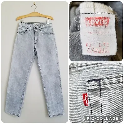 Vintage Levi's 506 Jeans Men's 30 X 31 (Actual) Acid Wash Gray Denim Made In USA • $19.99