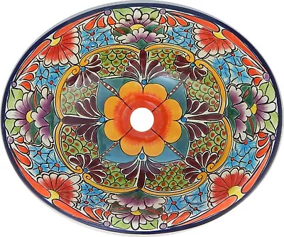 Talavera Ceramic Mexican Bathroom Sink 21  X 17   Handmade Folk Art # 223 • $151.49