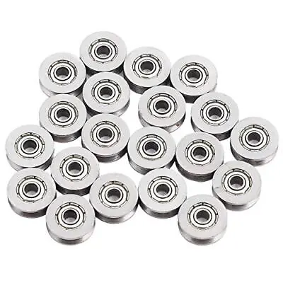 $18.69 • Buy 20pcs V Groove Ball Bearing Pulley Guide Wheel Bearing For Rail Track Linear ...