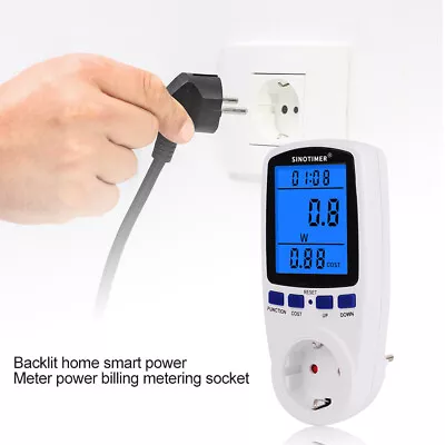 LF# Backlight Plug In Power Meter Electricity Analyzer Socket Wattmeter (EU) • $30.90