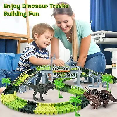 £16.14 • Buy Dinosaur Toys For 3 4 5 6 7+Year Old Boys Girl Flexible Dinosaur Tracks Race Car