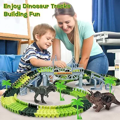 £16.14 • Buy Dinosaur Toys For 3 4 5 6 7+Year Old Boys Girl Flexible Dinosaur Tracks Race Car
