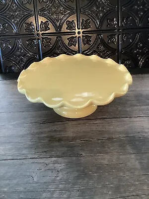 Williams Sonoma Cake Pedestal Stand Yellow Ceramic 11” Wide • $32