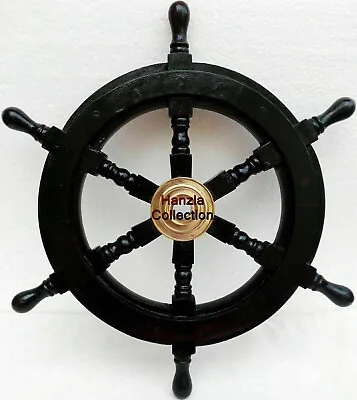 £37.80 • Buy Maritime Wooden Ships Wheel18  Brass Nautical Boat Ship Steering Pirate Captain