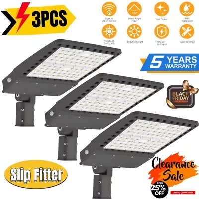 LED Parking Lot Lighting 3 PACK 300 Watt With Dusk To Dawn Photocell Slip Fitter • $419.85