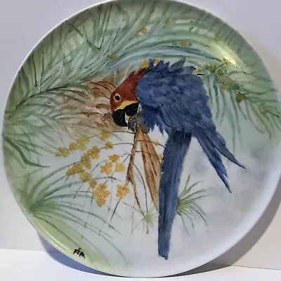 Vintage Haas & Czjzek Czech Republic Porcelain Hand Painted Parrot Plate Signed • $110