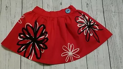 Misha Lulu 12-18 Month Red White Black Skirt Flower Floral Boutique  • $7.78