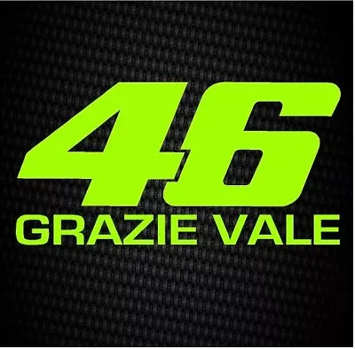 1 X Dayglow Yellow Rossi 46 Grazie Vale Yamaha R1 R6 Motogp Decal Sticker • £4.90