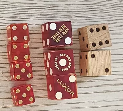 Vintage Dice Mixed Lot Of 11  Casino Wooden Red • $4