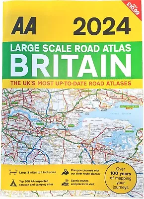 AA Large Scale Road Atlas Map Britain 2024 Latest Edition (83460) • £8.99