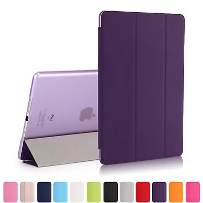 For IPad Air 2 (2nd Gen 2014) Leather Case Crystal Clear Back Stand Slim Cover • £6.98