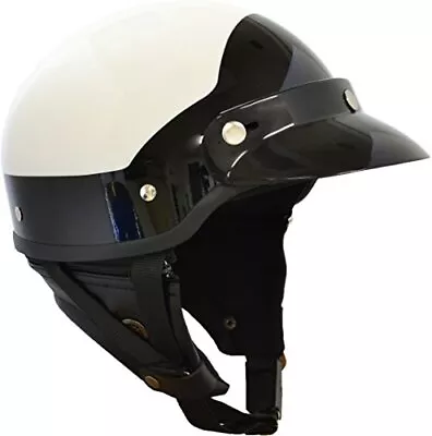 Marushin Motorcycle Helmet Half MP-110 USA Police Style White Black Open Face • $97.02
