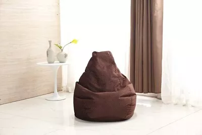 Brown Fabric Upholstered Bean Bag For Kids And Adults With Extended Back Support • $275