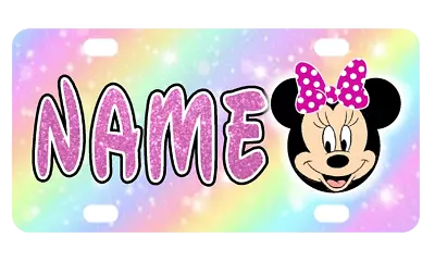 MINNIE MOUSE MINI LICENSE PLATE Any Name Personalized Kids Bikes Wagons Wall • $14.95