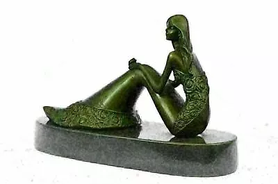 Handcrafted Mermaid Museum Quality Classic Mythical Bronze Sculpture Statue Gift • $119