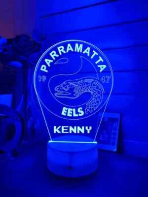 PARRAMATTA EELS -NRL Personalised 3D Night Light Kid Room Decor LED Lamp Gift AU • $41.99