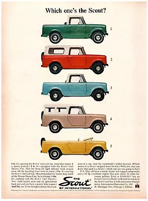 1964 International Harvester Print Ad The Scout Truck Jeep Convertible Cab Top • $11.50