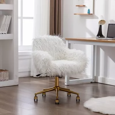 AADEN Fluffy Office Chair Faux Fur Modern Swivel Desk Chair For Women And Girls • $159