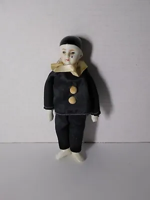 Pierrot French Clown/Mime Doll Vintage Effanbee 7.5  White& Black W/Whitepompoms • $30