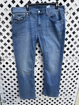 True Religion Jeans Denim Mens 36x30 Made In Ricky Straight Leg Some Wear • $39.99