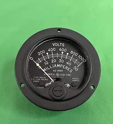 Vintage General Electric Panel Meter D-C Milliamperes 0-1000 TYPE DW-51  ADH20 • $24.99