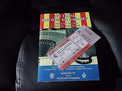 1972 - Rangers V Moscow Dynamo - Ecwc Final Programme & Ticket • £6.99