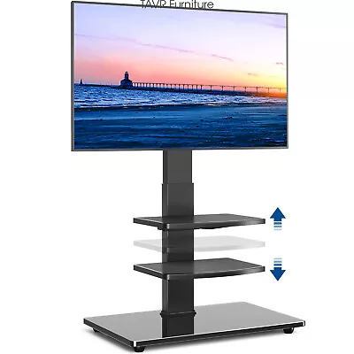 Modern Universal Swivel Floor TV Stand With Mount For 32-70 Inch TV Black • $69.99