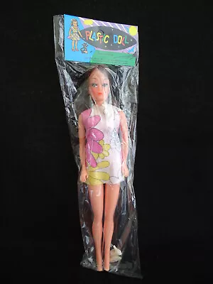 Vintage Plastic Doll In Bag Package / Made In Hong Kong / Sealed / New • $7.50