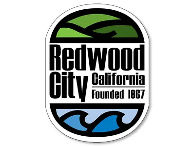 3x4 Inch Redwood City Logo Sticker Decal CA California Bumper Car Drive Road • $9