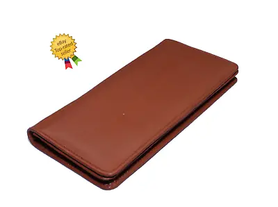 New Mens Genuine Leather RFID Blocking Bifold Long Wallet Mustard Card Holder • $25.49