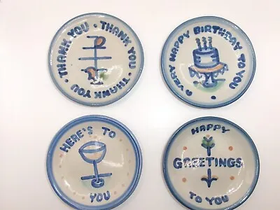 Vintage M.A. Hadley Greeting Mini Plate Hand Painted Pottery 4 In You Choose • $12.99