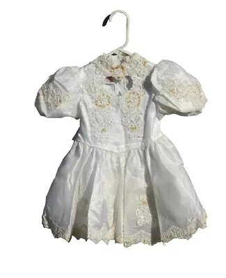 Lida California Dress Vintage White Beaded Pageant Flower Girl Baby Toddler Sz 3 • $34.25