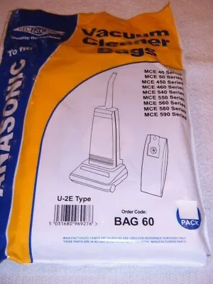 PANASONIC U-2E TYPE UPRIGHT VACUUM CLEANER PAPER DUST BAGS 4 PACK Code BAG 60 • £1.50