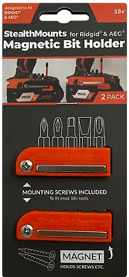 £15.99 • Buy StealthMounts Orange Magnetic Bit Holder For AEG & Ridgid Powertool Batteries X2