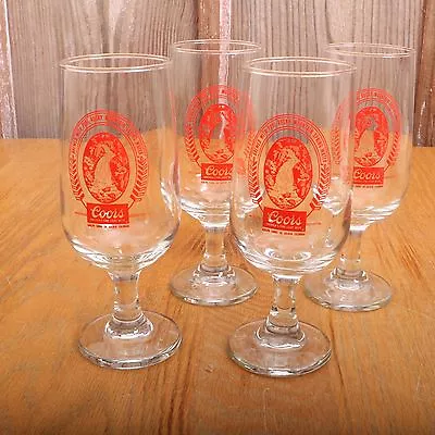 3 Vintage Coors Beer Stemmed Goblets Glass • $34.99