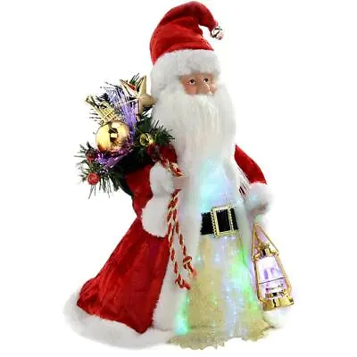 £22.99 • Buy Fibre-Optic Father-Christmas Tree Topper Decoration, 30 Cm - Red/White