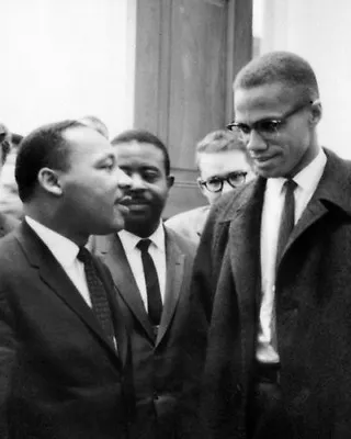 $5.99 • Buy MARTIN LUTHER KING JR And MALCOLM X Glossy 8x10 Photo Historical Print Poster