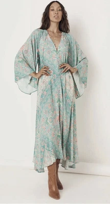 $164 • Buy Spell And The Gypsy Farrah Half Moon Gown Aqua Size XL Excellent Condition