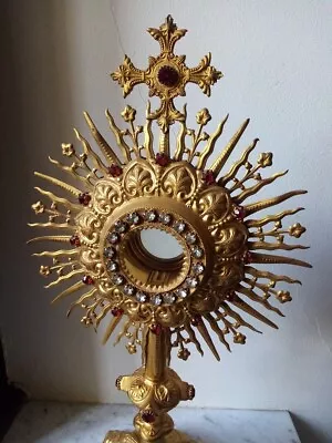 Antique Unique French Rare Cross Church Monstrance Gilded 19th Century • $2850