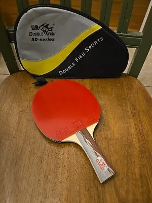 Double Fish 5 Star Ping Pong Paddle I ITTF Approved Table Tennis Racket & Case • $25.99