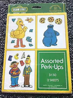 1981 Sesame Street Stickers 3 Sheets Muppets Bird Cookie Ernie & Bert VTG USA • $6.99