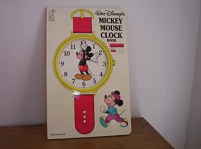 Vintage Walt Disney's MICKEY MOUSE CLOCK BOOK With Moving Hands Mint Condition • $9.95